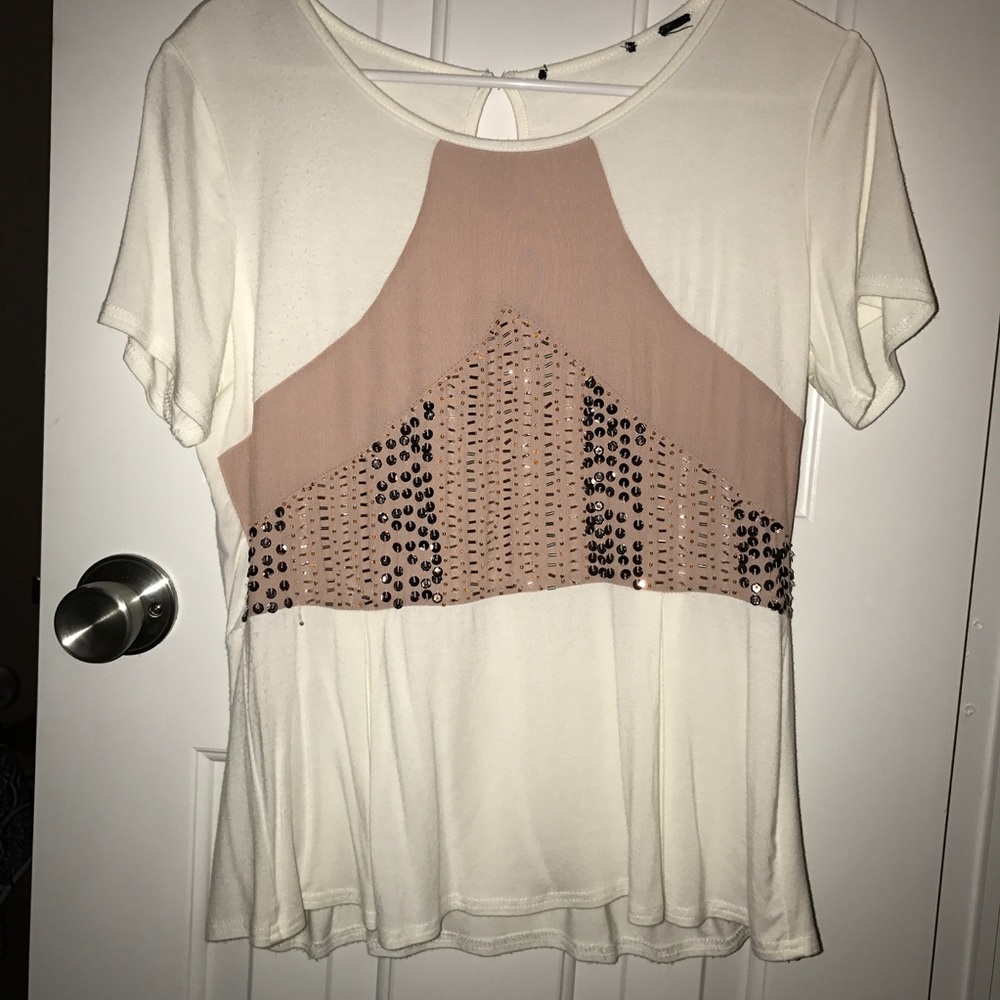 Pink/White Top